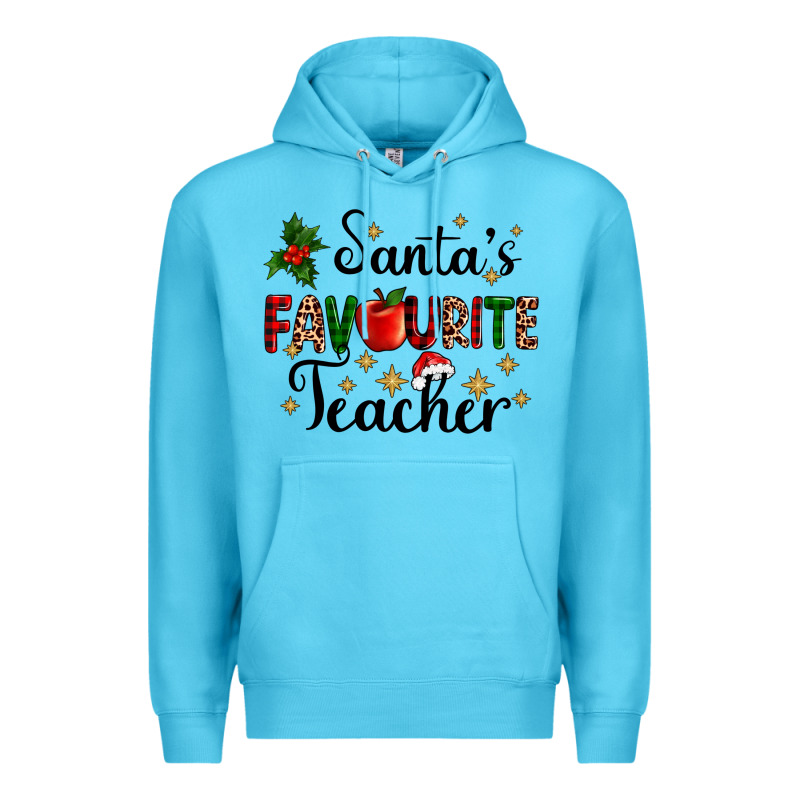 Santas Favourite Teacher Premium Hoodie by AdoDesignShop | Teevron