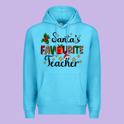 Santas Favourite Teacher Premium Hoodie Designed By Adodesignshop