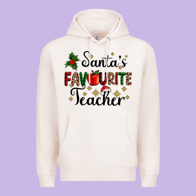 Santas Favourite Teacher Premium Hoodie Designed By Adodesignshop