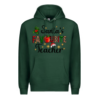 Sports Green santas favourite teacher Premium Hoodie - AdoDesignShop