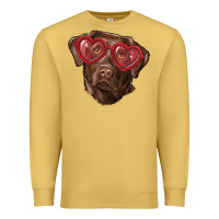 Antique Gold labrador retriever with love glass Premium Sweatshirt - RanaPortraitStore