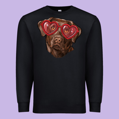 Premium Sweatshirt labrador retriever with love glass