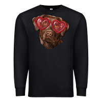 Black labrador retriever with love glass Premium Sweatshirt - RanaPortraitStore
