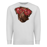 Dove Grey labrador retriever with love glass Premium Sweatshirt - RanaPortraitStore