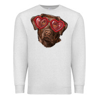 Oatmeal Heather labrador retriever with love glass Premium Sweatshirt - RanaPortraitStore