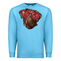 Ocean Blue labrador retriever with love glass Premium Sweatshirt - RanaPortraitStore