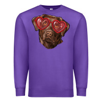 Purple labrador retriever with love glass Premium Sweatshirt - RanaPortraitStore