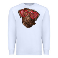 White labrador retriever with love glass Premium Sweatshirt - RanaPortraitStore