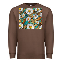 Chestnut Leopard And Tiger Daisy Premium Sweatshirt - RanaPortraitStore