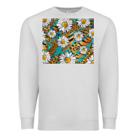 Dove Grey Leopard And Tiger Daisy Premium Sweatshirt - RanaPortraitStore