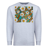 Heather Grey Leopard And Tiger Daisy Premium Sweatshirt - RanaPortraitStore