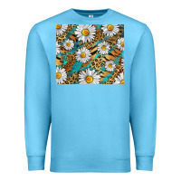 Ocean Blue Leopard And Tiger Daisy Premium Sweatshirt - RanaPortraitStore