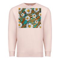 Pale Pink Leopard And Tiger Daisy Premium Sweatshirt - RanaPortraitStore