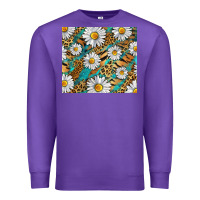 Purple Leopard And Tiger Daisy Premium Sweatshirt - RanaPortraitStore