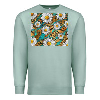 Seafoam Leopard And Tiger Daisy Premium Sweatshirt - RanaPortraitStore