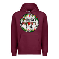 Burgundy christmas  cookie and light santas favorite   son Premium Hoodie - AdoDesignShop