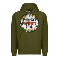 Army Green christmas  cookie and light santas favorite   son Premium Hoodie - AdoDesignShop