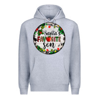Heather Grey christmas  cookie and light santas favorite   son Premium Hoodie - AdoDesignShop