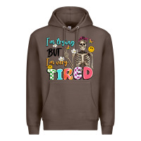 Coffee im trying but im very tired Premium Hoodie - Artiststas