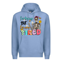Colony Blue im trying but im very tired Premium Hoodie - Artiststas