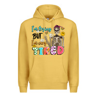 Antique Gold im trying but im very tired Premium Hoodie - Artiststas