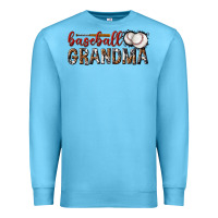 Ocean Blue baseball grandma with leopard Premium Sweatshirt - texasbilliewilder