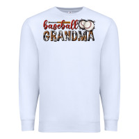 White baseball grandma with leopard Premium Sweatshirt - texasbilliewilder