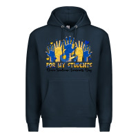 Navy for my students down sendrome awareness day Premium Hoodie - Artiststas
