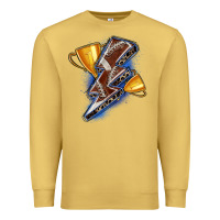 Antique Gold football lightning bolt Premium Sweatshirt - Zillion Design Studio