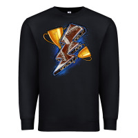 Black football lightning bolt Premium Sweatshirt - Zillion Design Studio