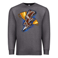 Charcoal Heather football lightning bolt Premium Sweatshirt - Zillion Design Studio