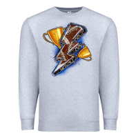 Heather Grey football lightning bolt Premium Sweatshirt - Zillion Design Studio