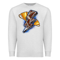 Oatmeal Heather football lightning bolt Premium Sweatshirt - Zillion Design Studio
