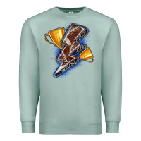 Seafoam football lightning bolt Premium Sweatshirt - Zillion Design Studio