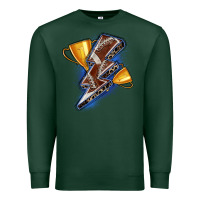 Sports Green football lightning bolt Premium Sweatshirt - Zillion Design Studio