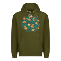 Army Green christmas gingerbread cookies patch Premium Hoodie - BundleAndBundleShop
