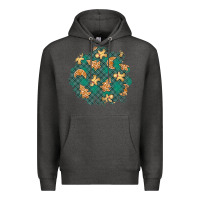 Charcoal Heather christmas gingerbread cookies patch Premium Hoodie - BundleAndBundleShop