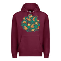 Burgundy christmas gingerbread cookies patch Premium Hoodie - BundleAndBundleShop