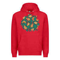 Red christmas gingerbread cookies patch Premium Hoodie - BundleAndBundleShop