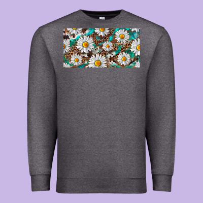 Premium Sweatshirt leopard daisy