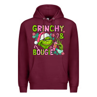 Burgundy christmas characters and bougie Premium Hoodie - AdoDesignShop