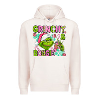 Pale Pink christmas characters and bougie Premium Hoodie - AdoDesignShop