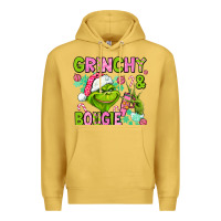 Antique Gold christmas characters and bougie Premium Hoodie - AdoDesignShop