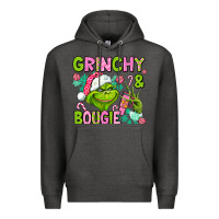 Charcoal Heather christmas characters and bougie Premium Hoodie - AdoDesignShop