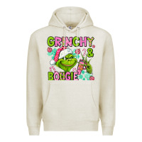 Oatmeal Heather christmas characters and bougie Premium Hoodie - AdoDesignShop