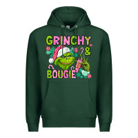 Sports Green christmas characters and bougie Premium Hoodie - AdoDesignShop