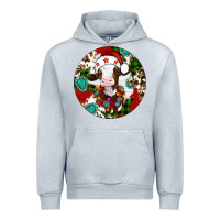 Heather Grey Christmas cow gemstone Urban Hoodie - Artiststas