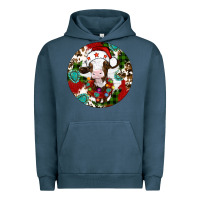 Pigment Midnight Navy Christmas cow gemstone Urban Hoodie - Artiststas