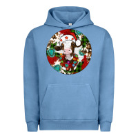 Pigment Pebble Blue Christmas cow gemstone Urban Hoodie - Artiststas
