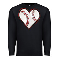 Black baseball heart Premium Sweatshirt - texasbilliewilder